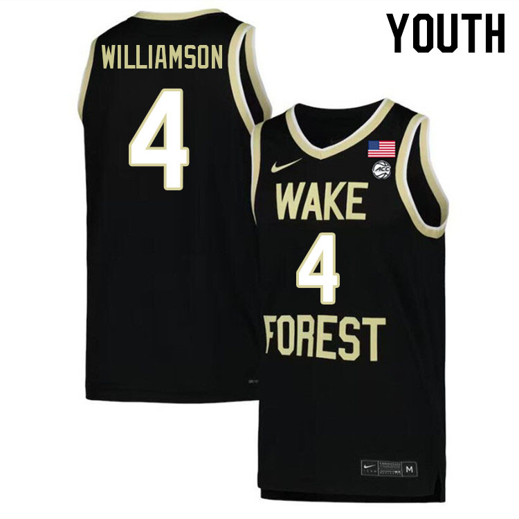 Youth #4 Daivien Williamson Wake Forest Demon Deacons 2022-23 College Stitchec Basketball Jerseys Sa